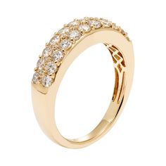 Adorned with scintillating IGL certified diamonds, this 14k gold wedding band is a beautiful symbol of your love. Click on this JEWELRY & WATCHES GUIDE to learn about fit, styles, materials and more! Click on this JEWELRY & WATCHES GUIDE to learn about fit, styles, materials and more!RING DETAILS Width: 6 mm Metal: 14k gold Finish: polished Packaging: boxed DIAMOND DETAILS IGL certified Total weight: 1 ct. Shape: round Color grade: H-I Clarity I1 Setting: pave Gemstones may have been treated to Anniversary Moissanite Ring With Pave Setting, Dazzling Gold Half Eternity Wedding Ring, Fine Jewelry Diamond Ring With Brilliant Cut For Marriage, Yellow Gold Pave Setting Eternity Band For Wedding, Yellow Gold Eternity Band With Pave Setting For Wedding, Classic Yellow Gold Bridal Sets For Anniversary, Elegant Yellow Gold Bridal Sets With Brilliant Cut, Yellow Gold Moissanite Diamond Ring For Marriage, Moissanite Diamond Ring In Yellow Gold For Marriage