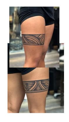 Thigh Band Tattoo, Leg Band Tattoos, Stammestattoo Designs, Thigh Band, Polynesian Tattoos Women, Tattoo Band, Band Tattoo Designs