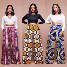 Ankara Trousers, Ankara Outfits, Gaun Fashion, African Fashion Modern