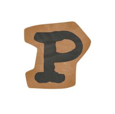 the letter p is made out of cardboard and has black paint on it's side