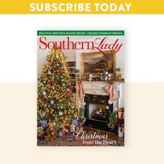 the cover of southern lady magazine with a christmas tree