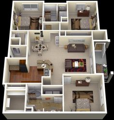 the floor plan of a two bedroom apartment