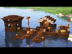 Minecraft: Small Fishing Dock Tutorial 1.19 - Minecraft Easy Fishing Dock Tutorial 1.19 - YouTube Fish Hut Minecraft, Dock House Ideas, Cute Minecraft Dock, Minecraft Dock House, Minecraft Fishing Hut, Minecraft Fishing Dock, Minecraft Dock, Lake House Dock, Dock Design