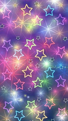 colorful stars on a blurry background