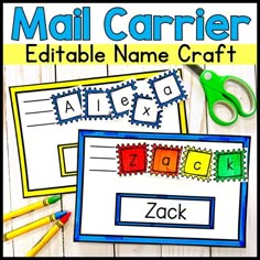 Mail Carrier Craft Preschool Mail Carrier Bag Crafts Preschool, Community Helper Name Craft, Preschool Mail Activities, Preschool Activities Community Helpers, Envelope Preschool Activities, Community Helper Week Preschool, Postal Service Preschool Activities, Community Helper Prek Activities, Community Helper Centers Preschool