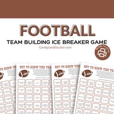 printable football team building ice breaker game