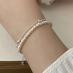 48899591635265 White Metal Charm Bracelet, White Metal Pearl Bracelet With Jubilee Details, White Bracelets With Adjustable Chain, White Chain Bracelet With Adjustable Chain, White Round Chain Bracelet With Adjustable Chain, Vintage Elegant Wedding, Elegant Wedding Party, Wholesale Gifts, Wedding Party Jewelry