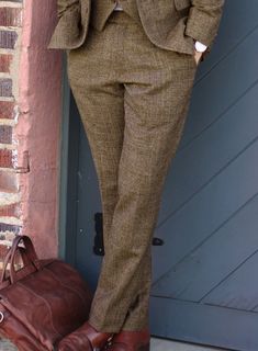 Vintage Glasgow Brown Tweed Pants – StudioSuits Brown Tweed Suit, Charcoal Jacket, Custom Tailored Suits, Lavender Shirt, Grey Wool Suit, Blue Linen Shirt, Orange Suit, Modern Suits, Brown Corduroy Jacket