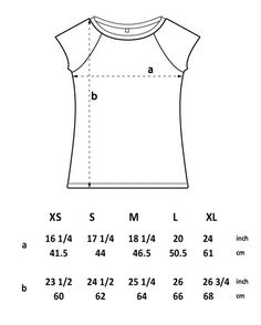 the front and back view of a women's t - shirt with short sleeves