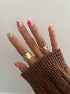 Pink Wedding Nails, Multicolored Nails, August Nails, Hippie Nails, Summery Nails, Cute Gel Nails, Nails 2024, Fire Nails