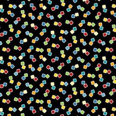 a black background with multicolored squares