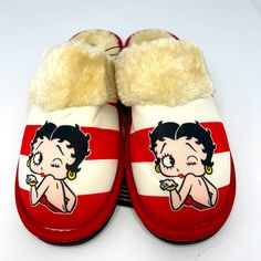 New With Tags, Never Worn! If You’re A Betty Boop Lover, These Are A Must!! Fur Lined Slippers To Pamper Your Feet And Keep Them Warm! Smoke Free Home. Sizes 8, 10 & 11 Style: Stuffed Stripe Kiss Betty Boop, Red And White, Slippers, Black And Red, Women Shoes, Red, Women Shopping, Black, Color