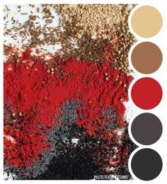 the color scheme is red, brown, and black with different shades to choose from