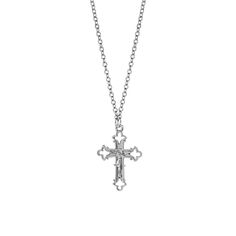 Crucifix Cross Necklace Channel Jewelry, Symbols Of Faith, Detailed Cross, Symbol Of Life, Bff Jewelry, Crucifix Necklace, Blue Crystal Necklace, Silver Cross Necklace, Faith Jewelry