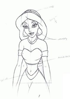 a drawing of a woman's face and body with the name disney on it