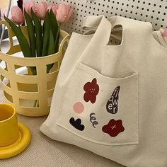 UAKISS - 2024 Canvas Women Sweet Flower Print Tote Bags Korean Vintage Trendy Chic Handbag High-capacity Casual Y2k Shoulder Underarm Bag Bags Korean, Bagged Milk, Floral Bags, Trendy Chic, Underarm Bag, Chic Handbags, Print Tote, Printed Tote Bags, Tea Bag