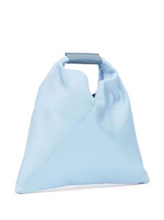 top-handle triangle tote from MM6 Maison Margiela featuring light blue, calf leather, signature numbers motif, single circular top handle and main compartment. Size Info UNI Color Detail Clear Blue Made In Bulgaria Material Finishing: 100% Calf Leather Outer: Viscose 100% Season One Fall-Winter Season Two Fall-Winter Product bags.. Brand MM6 Maison Margiela Size And Fit Width 12,6 in / 32 cm Height 11,02 in / 28 cm Depth 0,59 in / 1,5 cm Handle 7,87 in / 20 cm Triangle Tote, Latest Fashion Design, Crossbody Tote Bag, Moon Boots, How To Make Handbags, Mini Handbags, Mm6 Maison Margiela, Feature Light, Crossbody Tote