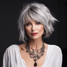 "Elegant Transformations: Gorgeous Hairstyles and Haircuts for Women Over 50. Rediscover Your Radiance! Timeless Looks for Timeless Beauty. Hush Cut, Gorgeous Gray Hair, Messy Short Hair, Cut Hair, Short Hair Haircuts, Grey Hair, Hair Today, Great Hair, Hair Dos