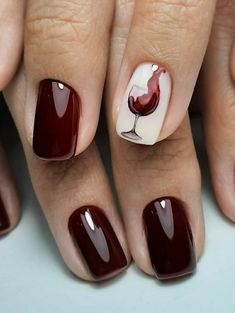 Funky Nail Art, New Year's Nails, Beach Nails, Glass Of Wine, Funky Nails, Chic Nails, Fancy Nails