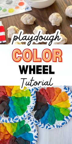 playdough color wheel for toddlers to make with paper plates and colored paint