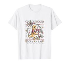 PRICES MAY VARY. Officially Licensed Disney Christmas Apparel 20DNWP00012A-001 Lightweight, Classic fit, Double-needle sleeve and bottom hem Christmas Winnie The Pooh, Christmas Apparel, Disney Christmas, Ugly Sweater, Christmas Outfit, Branded T Shirts, Winnie The Pooh, Top Styles, Fashion Branding