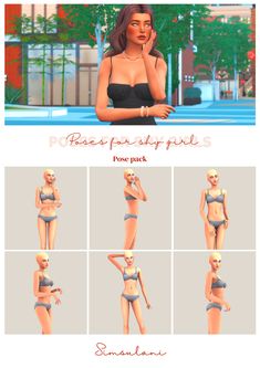 an animation character poses for the camera, with different angles and body parts to be used in