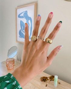 5 alternative French manicure styles to elevate your nail game - Kitty & B Rainbow French, Vegan Nail Polish, Pink Nail Art, Tip Nails, Nails 2020, Pastel Nails, Gel Nail Designs