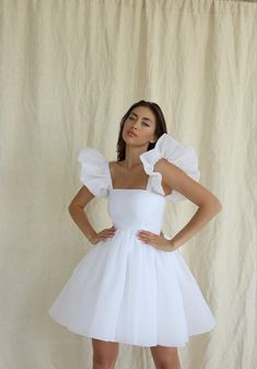 Short wedding dress, rehearsal dinner dress, mini wedding dress, bridal shower dress, organza puff dress Wedding Mini Dress, Second Wedding Dress, Short Bridal Dress, Second Wedding Dresses, Second Wedding, Organza Wedding Dress, Organza Wedding, Bridal Dresses Lace, Etsy Wedding Dress