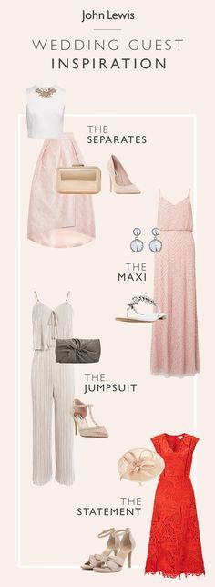 the wedding guest's info sheet shows what to wear for an outdoor ceremony or reception