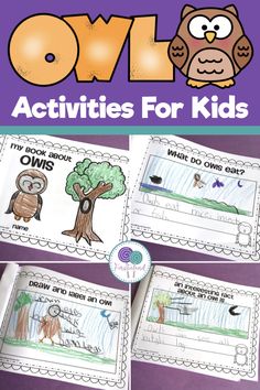 an owl themed learning activity for kids to learn the letter o with pictures and words