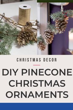 Really Easy Pine Cone DIY Christmas Ornament Pinecone Tree Ornaments, Pinecone Ornaments Diy, Pine Cone Diy, Pinecone Christmas Ornaments, Easy Diy Christmas Ornaments, Cones Diy, Pine Cone Christmas, Pinecone Crafts Christmas, Pinecone Christmas