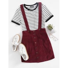 Button Up Cord Pinafore Skirt Pinafore Skirt, Mode Inspo, Ladies Dress Design, Mode Inspiration, Fjallraven Kanken, Outfits Casuales, Cute Fashion