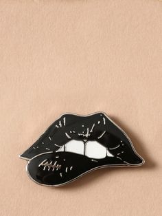 Pins we can create! Cool Badges, Lips Pin, Pansy Parkinson, Backpack Pins, Black Lipstick, Bag Pins, Pretty Pins, Black Lips