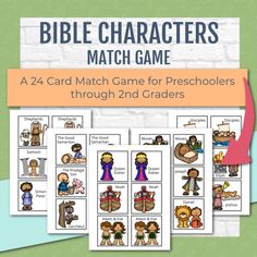 the bible characters match game for preschoolers