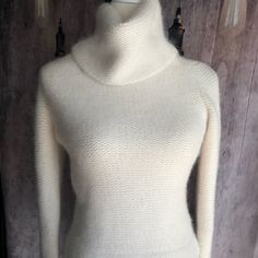 Beautiful Angora And Wool Cowl Neck Sweater. French Connection, Never Worn. Unique. Sexy 14” From Arm Pit To Bottom Of Sweater. 17” From Arm Pit To Arm Pit. Pictures Attached White Wool Sweater, Angora Sweater Dress, Wool Cowl, Bodycon Sweater, Bodycon Sweater Dress, Pastel Red, Angora Sweater, Cowl Neck Sweater, French Connection