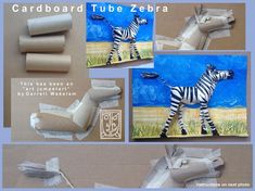 the zebra is made out of toilet paper