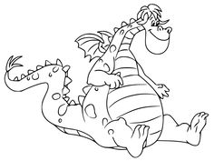 a cartoon dragon sitting on the ground