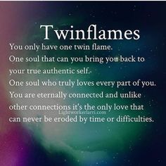 a poem written in the language of twin flames on a blue and purple background