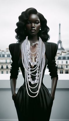 Ife Obinrin Layered Pearl Necklace set Pearl Necklace Outfit, Classic Couture, African Jewellery, Layered Pearl Necklace, Necklace Outfit, 20 Inch Necklace, Body Chains, Pearl Necklace Set, Female Human