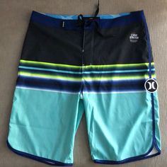 Hurley Shorts Bought For My Son, He Out Grew Them Before He Even Wore Them. New But With Tags. Multicolor Bottoms For Spring Surfing, Green Shorts For Surfing, Man Swimming, My Son, Board Shorts, Swim Shorts, Black Green, Swimming, Man Shop