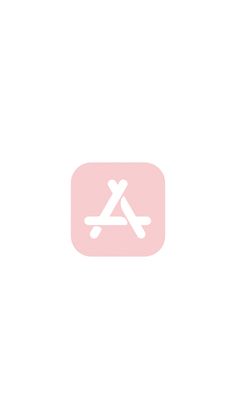 an app icon with the letter a in white on a pink square background and text below it