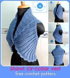 the shawl circular vest is free crochet pattern