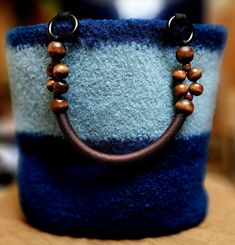 Crocheted & Felted Handbag Handmade Blue Bags For Crafting, Handmade Blue Bucket Bag For Everyday Use, Everyday Handmade Bucket Shoulder Bag, Handmade Bucket Shoulder Bag As Gift, Handmade Bucket Shape Shoulder Bag As Gift, Handmade Bucket Shape Shoulder Bag Gift, Handmade Bucket-shape Shoulder Bag Gift, Felted Handbags, Crochet Hat Free