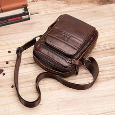 Vintage Genuine Leather Business Bag Shoulder Bag Crossbody Bag For Men is worth buying - NewChic Mobile Vintage Crossbody Bag, Small Messenger Bag, Crossbody Messenger Bag, Leather Messenger Bag, Leather Messenger