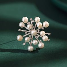 Starry Sky Freshwater Pearl Brooch - House Of Pearls Elegant Silver Pearl Brooches, Elegant Pearl Brooches For Formal Occasions, Elegant Pearl Brooches For Evening, Elegant Evening Pearl Brooches, Elegant Pearl Brooches For Party, Large Pearl Earrings, Pearl Pin, Dream Gift, Freshwater Pearl Bracelet