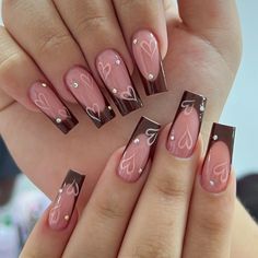 PRICES MAY VARY. 【Package Contains】 24 Pcs Coffin Shape Fake Nails, 24 Grain Jelly, 1 Nail File, 1 wooden stick.（Jelly glue can last about 3 days or more, glue remains longer) 【Gel-Made Medium Length Nails】 French tips nail designed according to the curvature of female nails, thick enough to not break easily, natural fit, more natural effect, and comfortable to use. 【Multiple Uses】 Romantic artificial false nails suitable for daily matching such as dance, party, dating, weddings, work and other Brown Nail, Nagel Tips, Healthy Routine, Girls Nails, Stick On Nails, Nail Art Hacks, Valentine's Day Nails, Valentines Nails