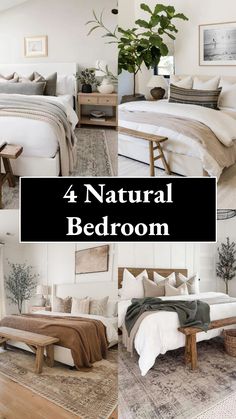 four natural bedroom photos with text overlay