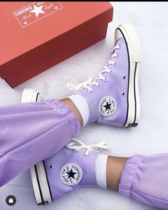 Converse Aesthetic Purple, Purple Custom Converse, Light Purple Converse, Casual Purple Converse Sneakers, Platform Converse Purple, Converse Shoes Platform Purple, Sepatu Air Jordan, Purple Converse