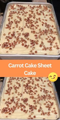 two pans filled with carrot cake next to each other