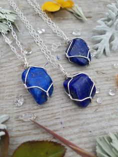 The contrast of colors on these dark blue lapis pieces with the silver just takes my breath away, theyre stunning in silver! Idk why i didnt offer these sooner ♡ each piece is wire wrapped in pure silver wire Price includes a leather or faux leather chord, or we have sterling silver chains available for just $10♡ check our shop for these in copper wire! Please feel free to ask any questions about any of my items! <3 Find us on instagram for promotional sales and giveaways!! @constantruckus Lapis Stone, Lapis Lazuli Crystal, Lapis Necklace, Lapis Lazuli Pendant, Blue Lapis Lazuli, Silver Chains, Blue Lapis, Turquoise Pendant, Pure Silver